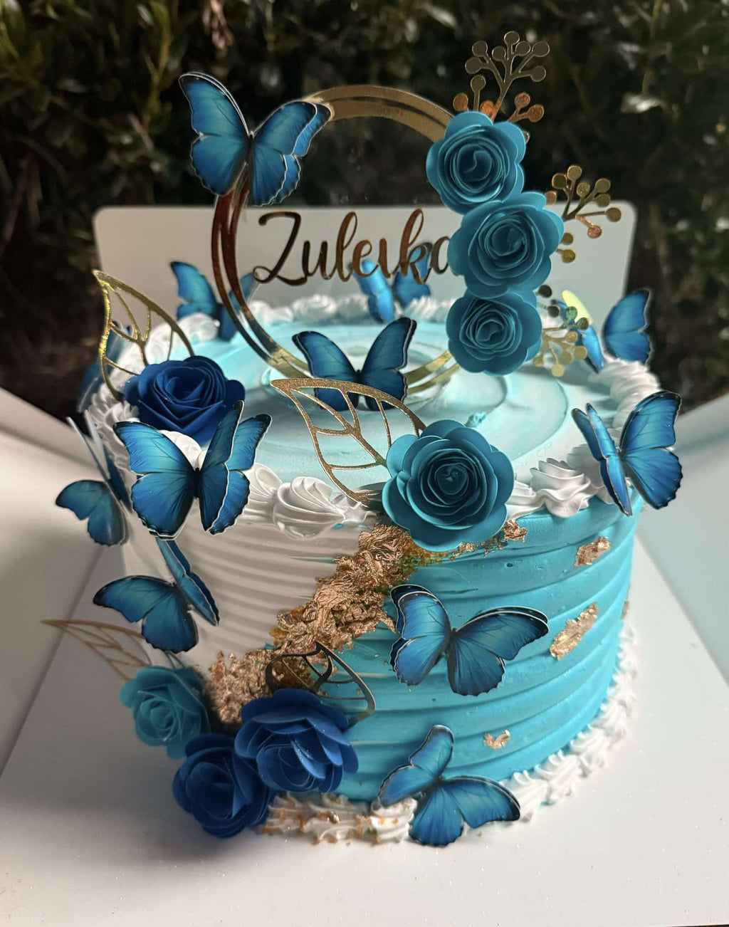 Butterfly & Roses Cake Topper Set