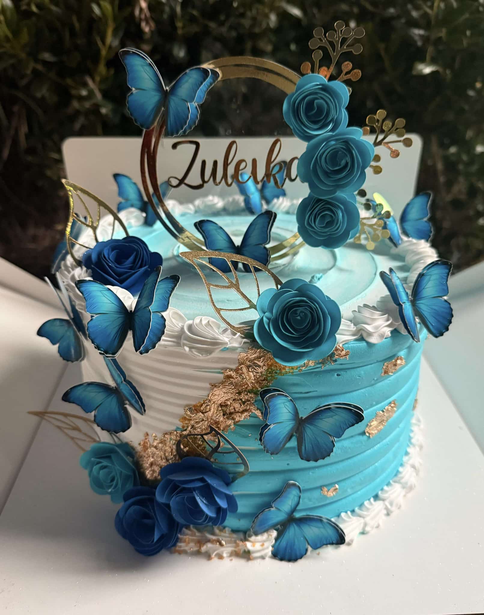 Butterfly & Roses Cake Topper Set