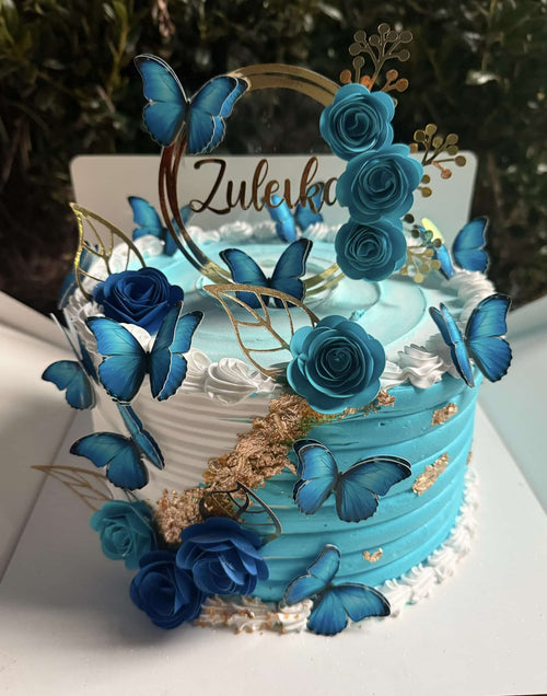 Butterfly & Roses Cake Topper Set