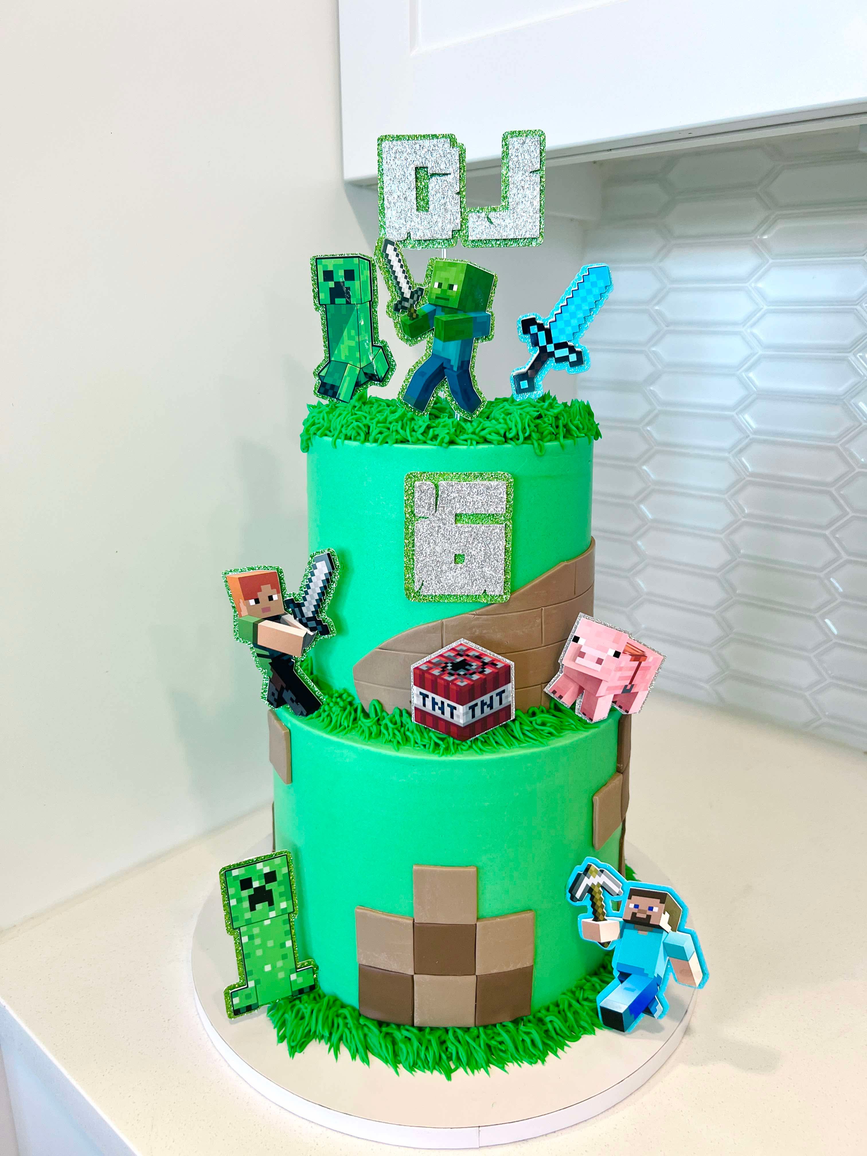 World of Mine-Craft Cake Topper Set