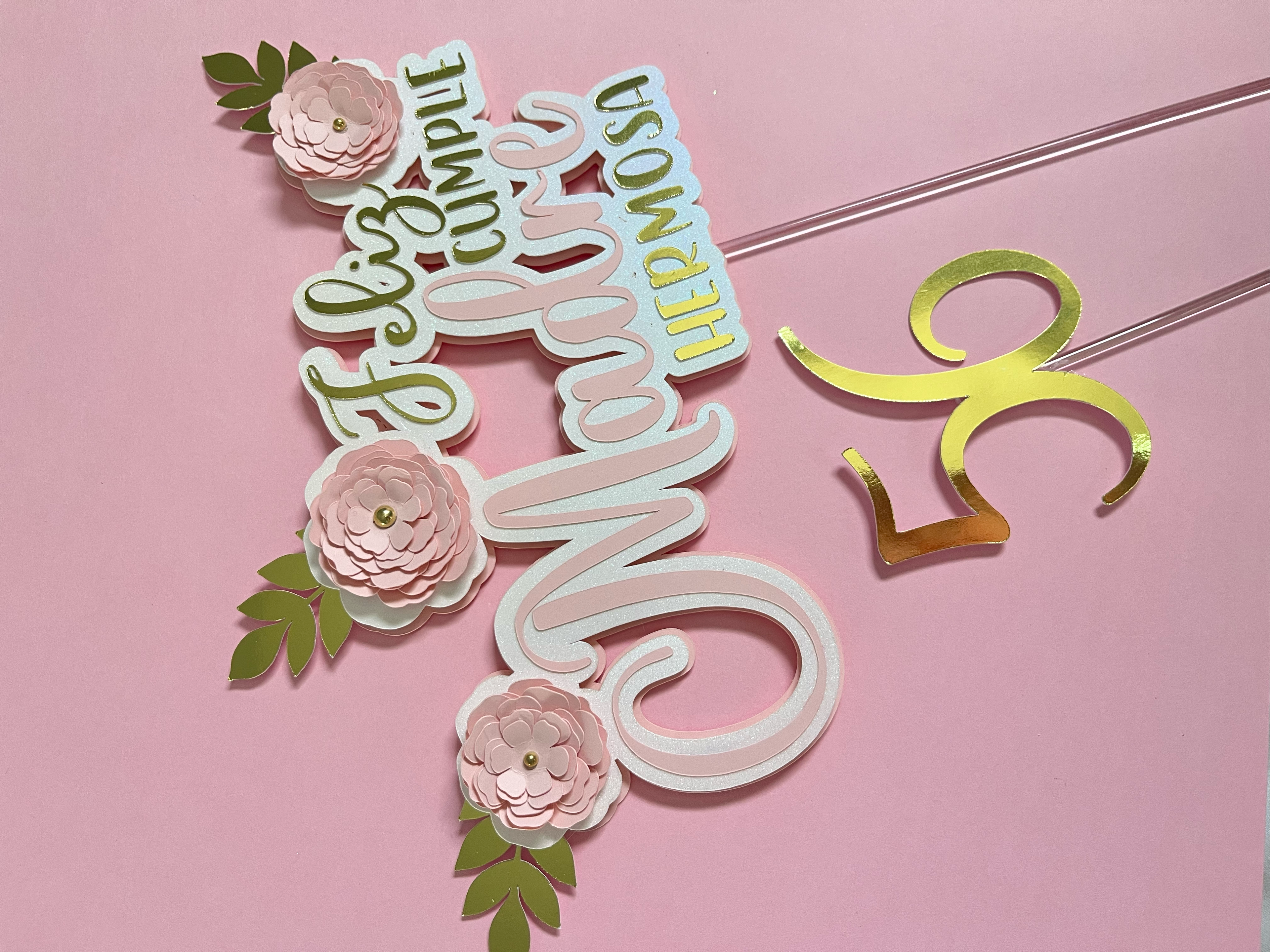 Spanish Mom Birthday Cake Topper | Floral Mother | English Version Available