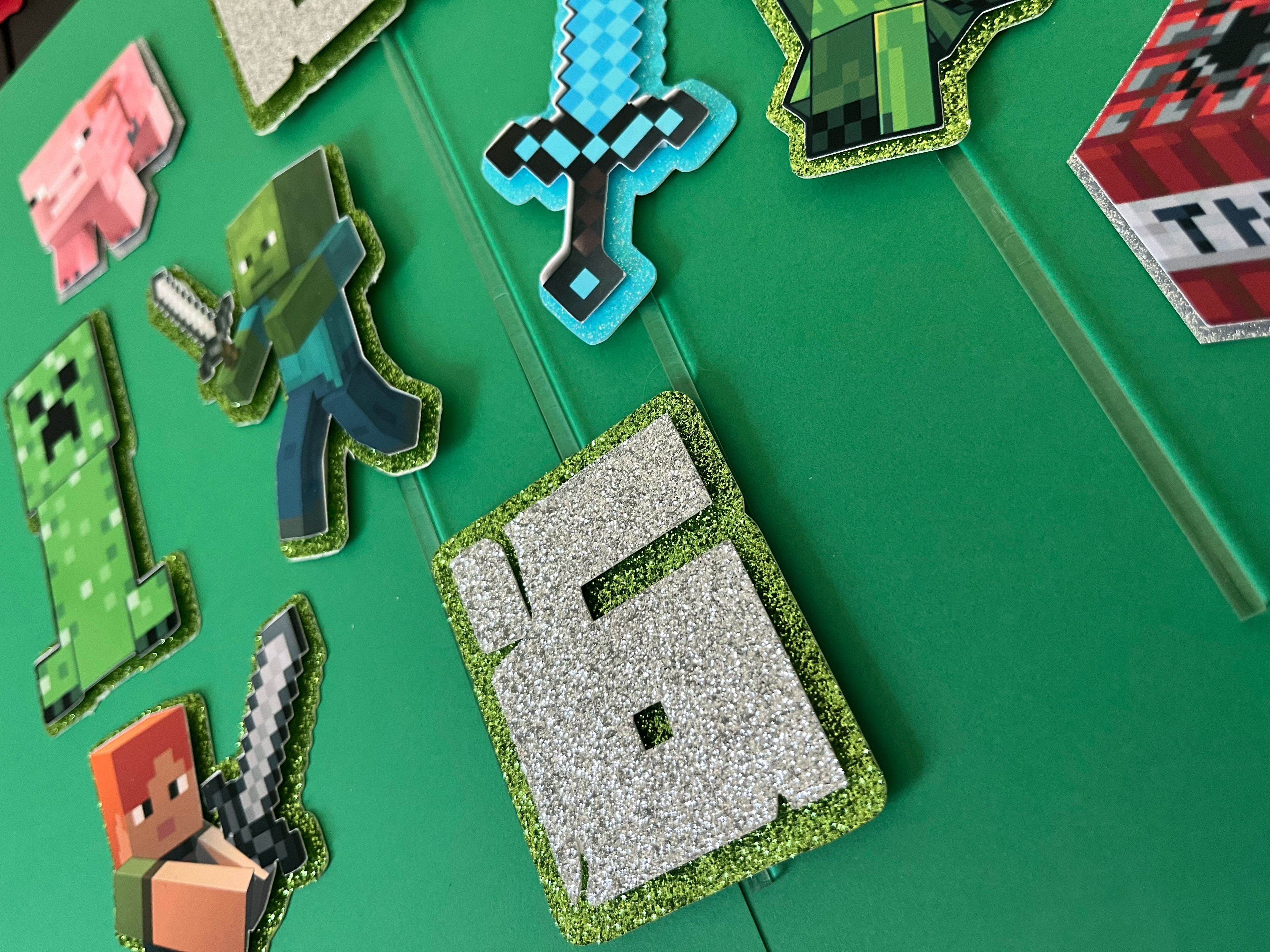 World of Mine-Craft Cake Topper Set