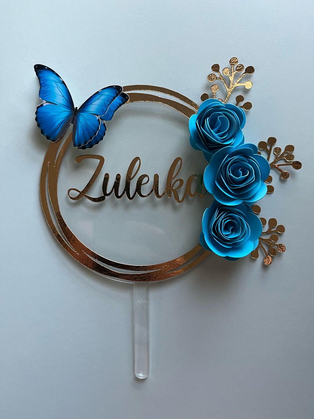 Butterfly & Roses Cake Topper Set