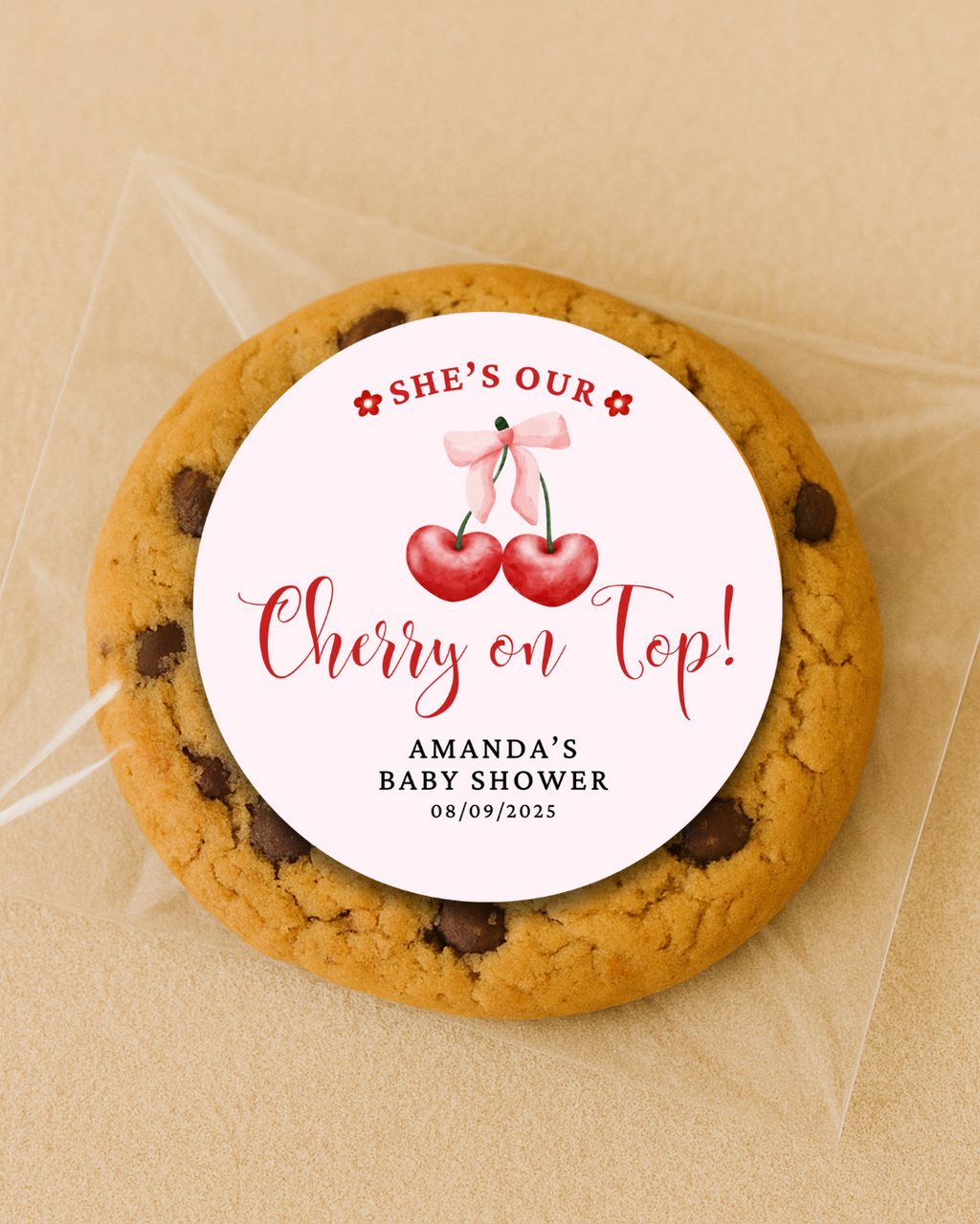 Cherry on Top Baby Shower Stickers