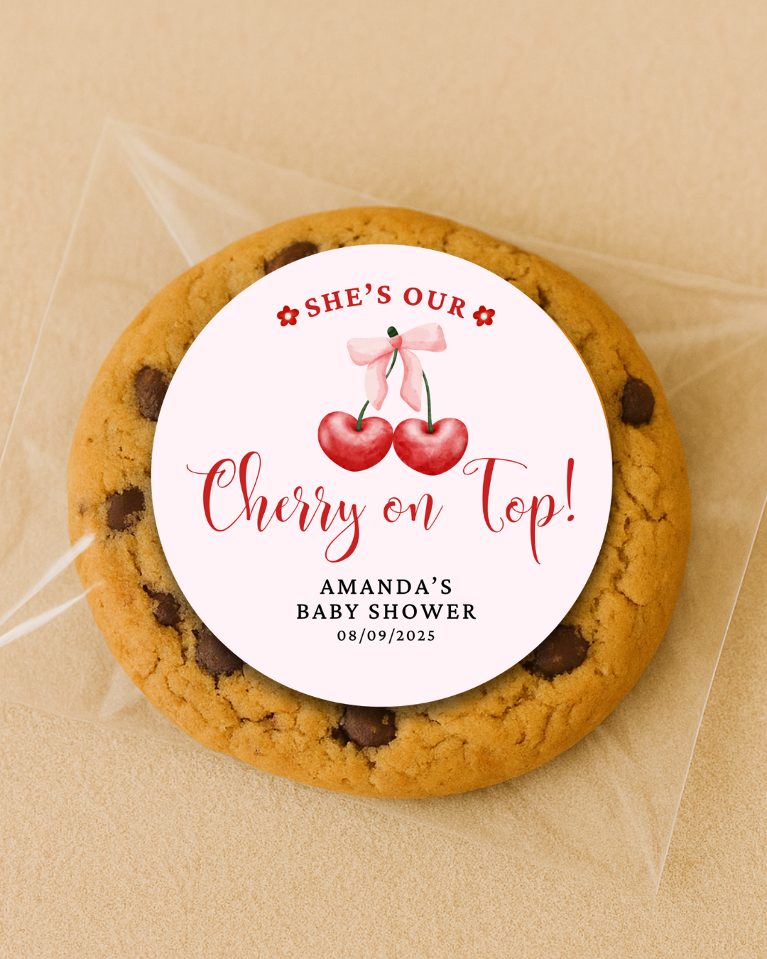 Cherry on Top Baby Shower Stickers