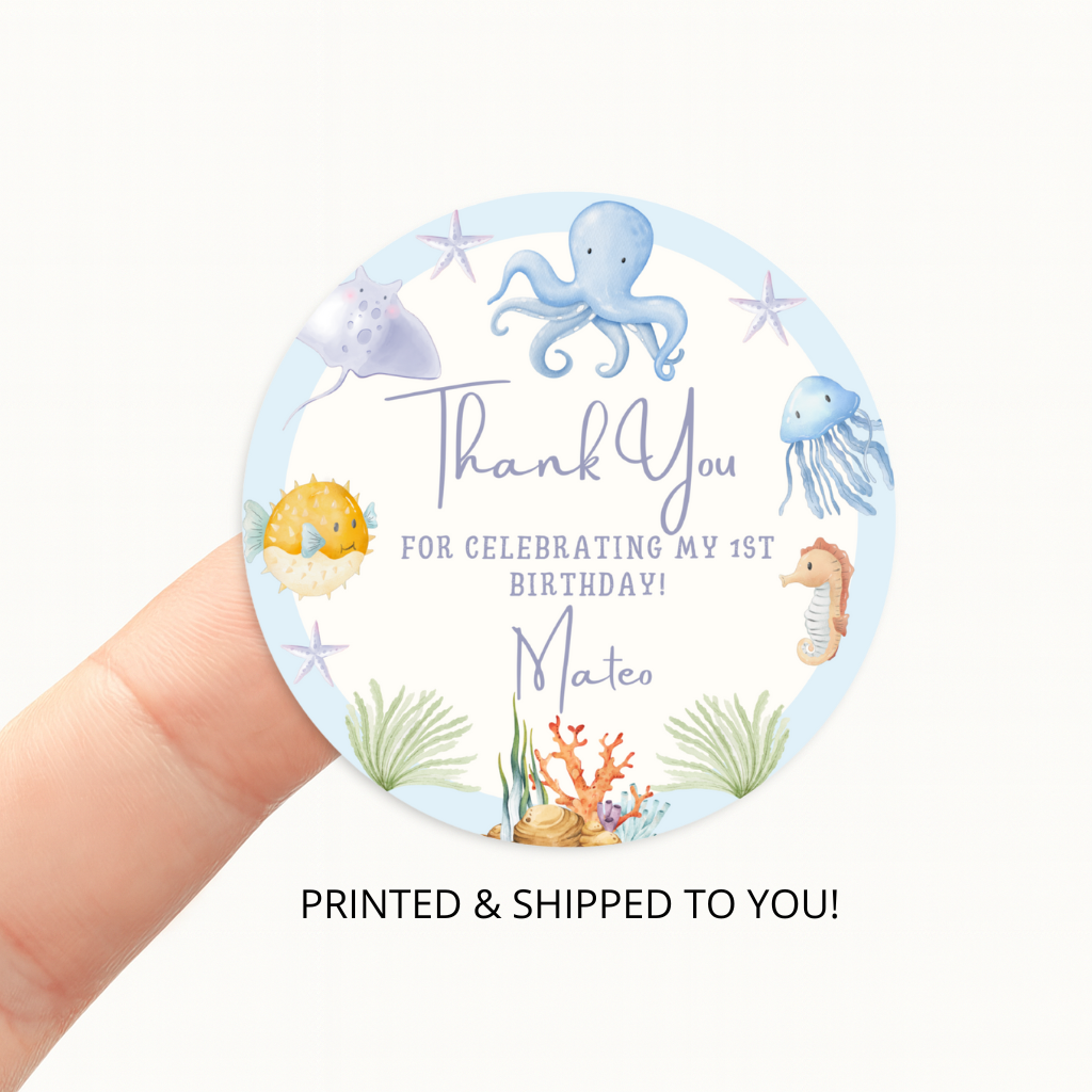 Under the Sea Birthday Stickers