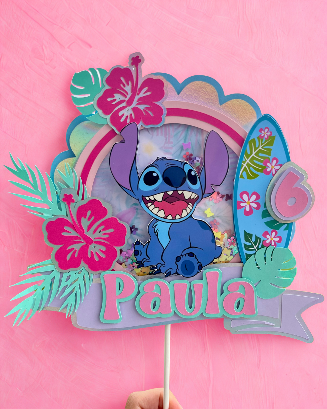 Stitch Birthday Shaker Cake Topper